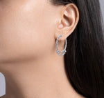 JAY FEDER 18K WHITE GOLD DIAMOND HOOP EARRINGS