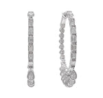 JAY FEDER 18K WHITE GOLD DIAMOND HOOP EARRINGS