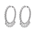 JAY FEDER 18K WHITE GOLD DIAMOND HOOP EARRINGS