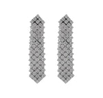 JAY FEDER 18K WHITE GOLD DIAMOND DROP DANGLE EARRINGS