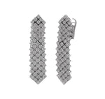 JAY FEDER 18K WHITE GOLD DIAMOND DROP DANGLE EARRINGS