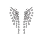 JAY FEDER 18K WHITE GOLD DIAMOND WING DROP EARINGS