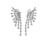 JAY FEDER 18K WHITE GOLD DIAMOND WING DROP EARINGS