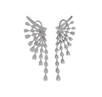 JAY FEDER 18K WHITE GOLD DIAMOND WING DROP EARINGS