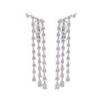 Jay Feder 18k White Gold Diamond Dangle Drop Earrings