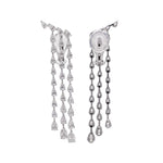 Jay Feder 18k White Gold Diamond Dangle Drop Earrings