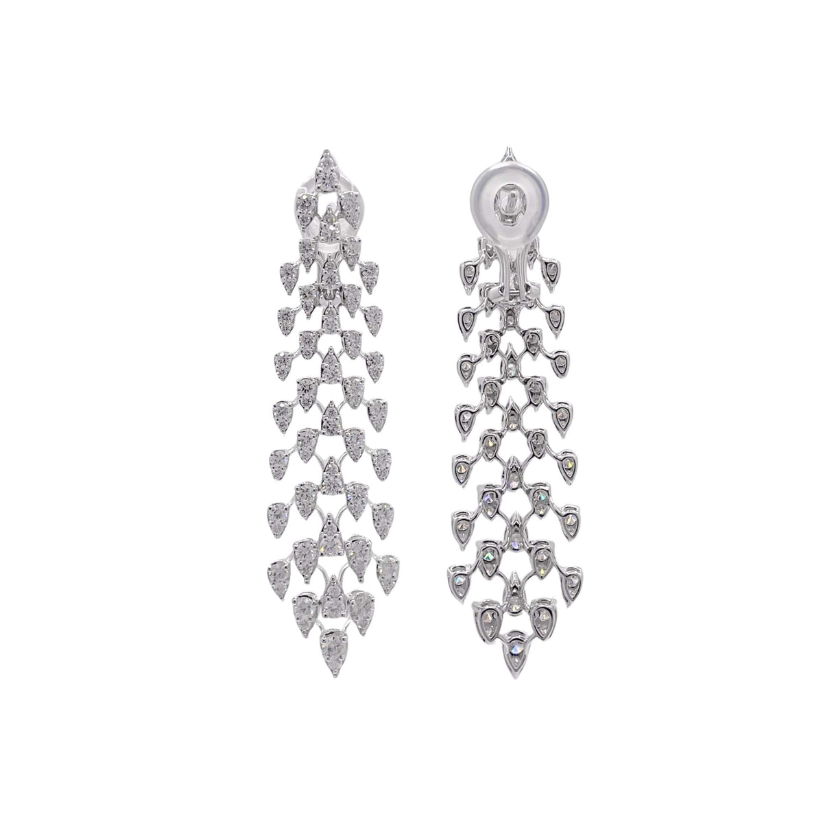 Jay Feder 18k White Gold Diamond Drop Dangle Earrings