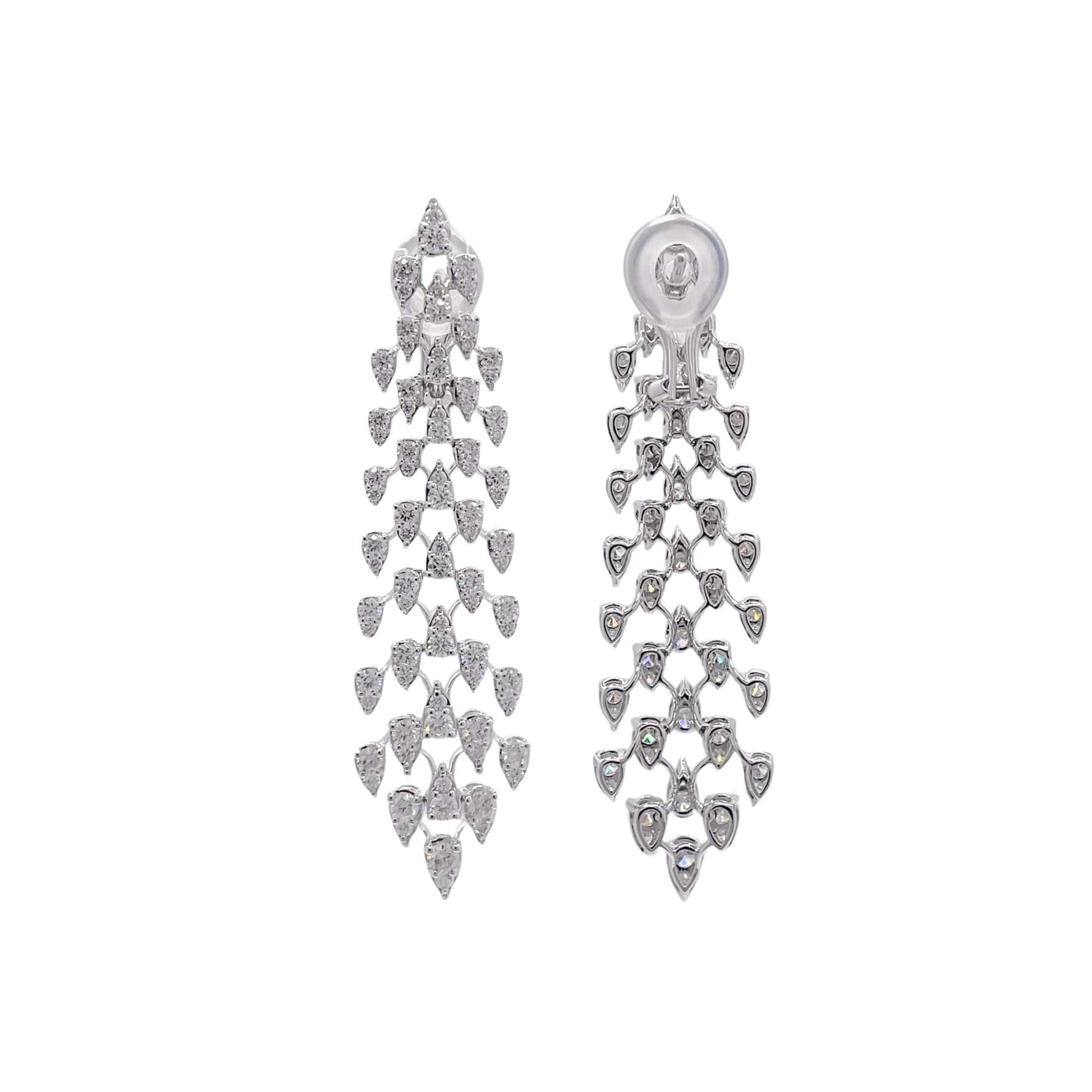 Jay Feder 18k White Gold Diamond Drop Dangle Earrings