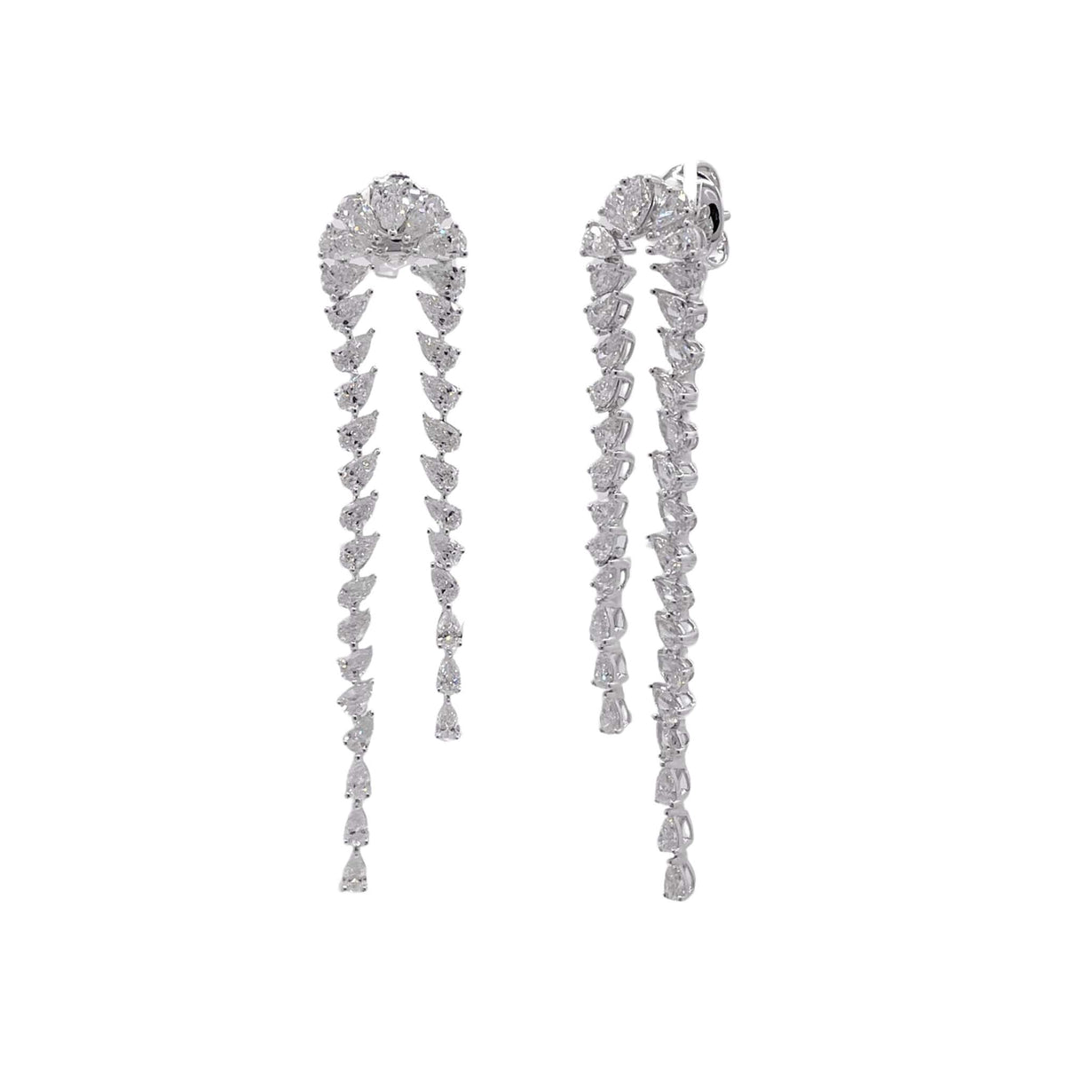 Jay Feder 18k White Gold Diamond Drop Dangle Earrings