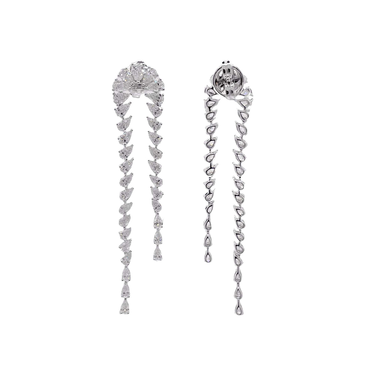 Jay Feder 18k White Gold Diamond Drop Dangle Earrings