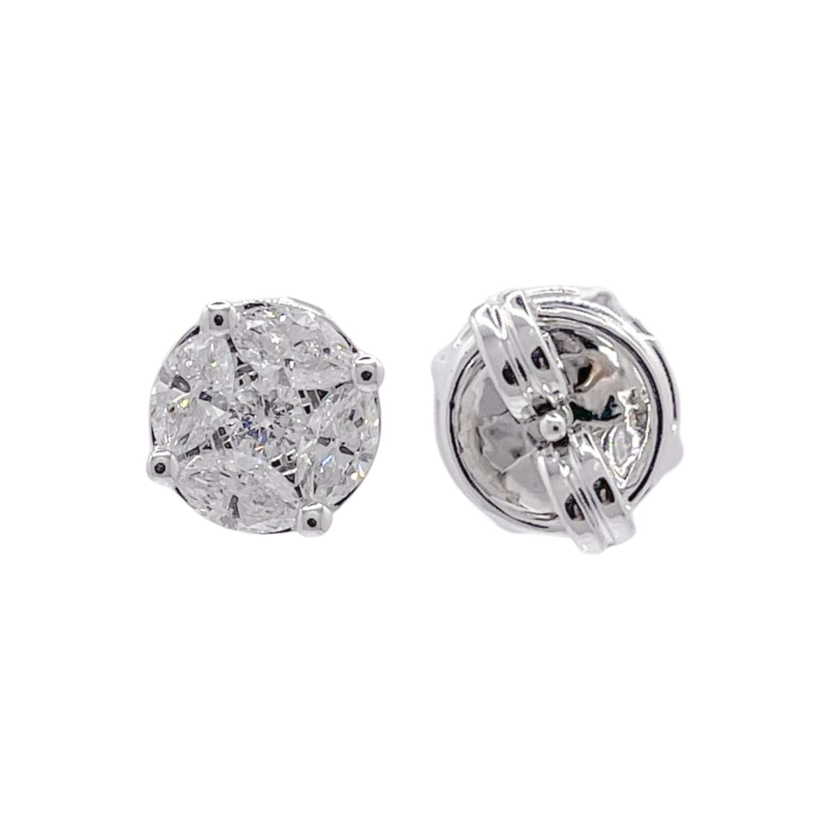 Jay Feder 18k White Gold Diamond Stud Earrings