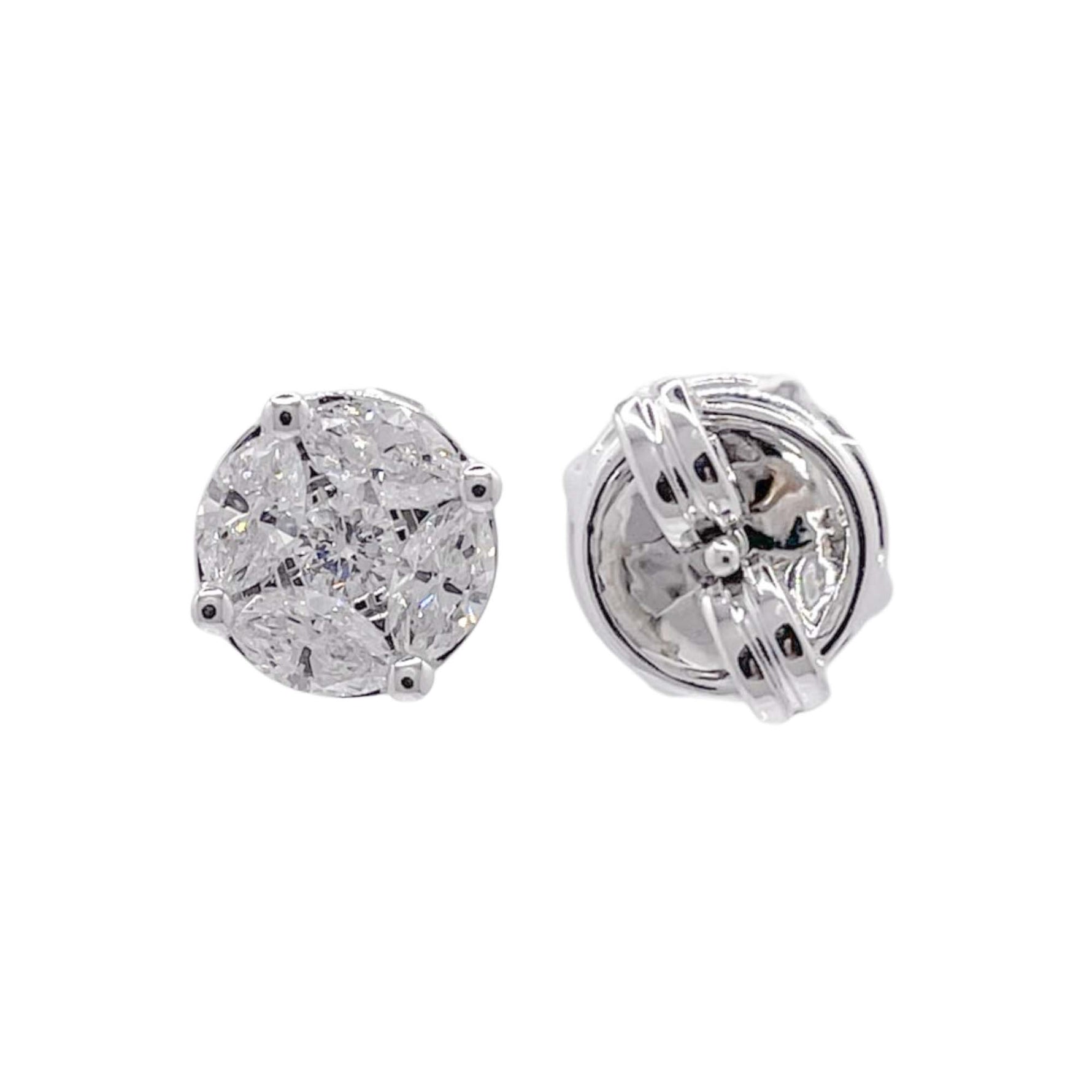 Jay Feder 18k White Gold Diamond Stud Earrings