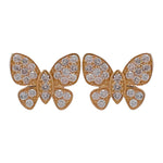 Jay Feder 14k Yellow Gold Diamond Butterfly Stud Earrings