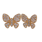 Jay Feder 14k Yellow Gold Diamond Butterfly Stud Earrings