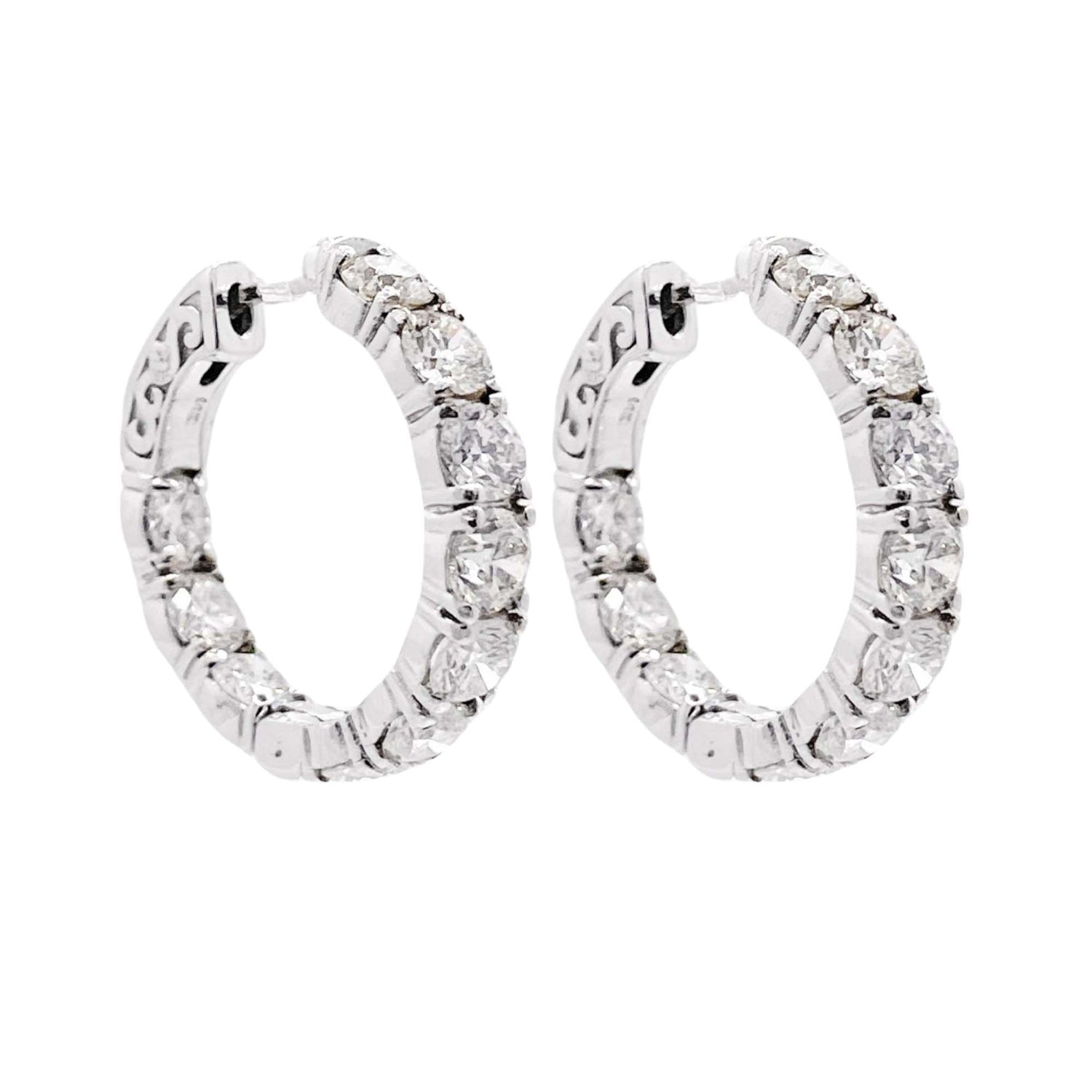 Jay Feder 14k White Gold Diamond Huggie Earrings