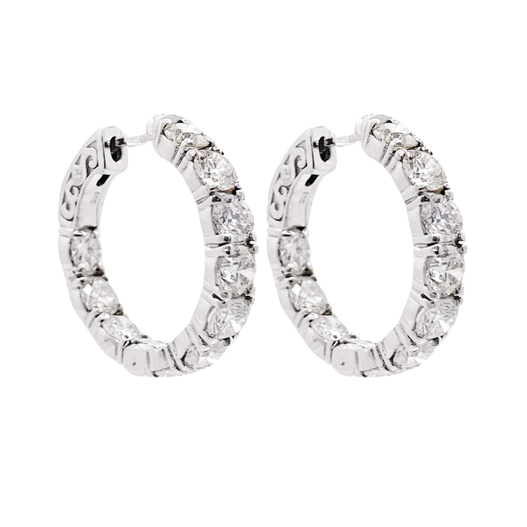 Jay Feder 14k White Gold Diamond Huggie Earrings