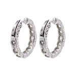 Jay Feder 14k White Gold Diamond Huggie Earrings