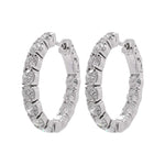 Jay Feder 14k White Gold Diamond Hoop Earrings
