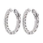 Jay Feder 14k White Gold Diamond Hoop Earrings
