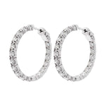Jay Feder 14k White Gold Diamond Hoop Earrings