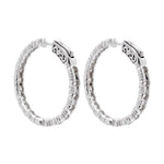 Jay Feder 14k White Gold Diamond Hoop Earrings