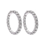 Jay Feder 18k White Gold Diamond Hoop Earrings