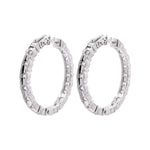 Jay Feder 18k White Gold Diamond Hoop Earrings