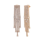 JAY FEDER 18K YELLOW GOLD DIAMOND 5 LINE DANGLE EARRINGS