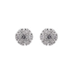 Jay Feder 14k White Gold Diamond Cluster Stud Earrings