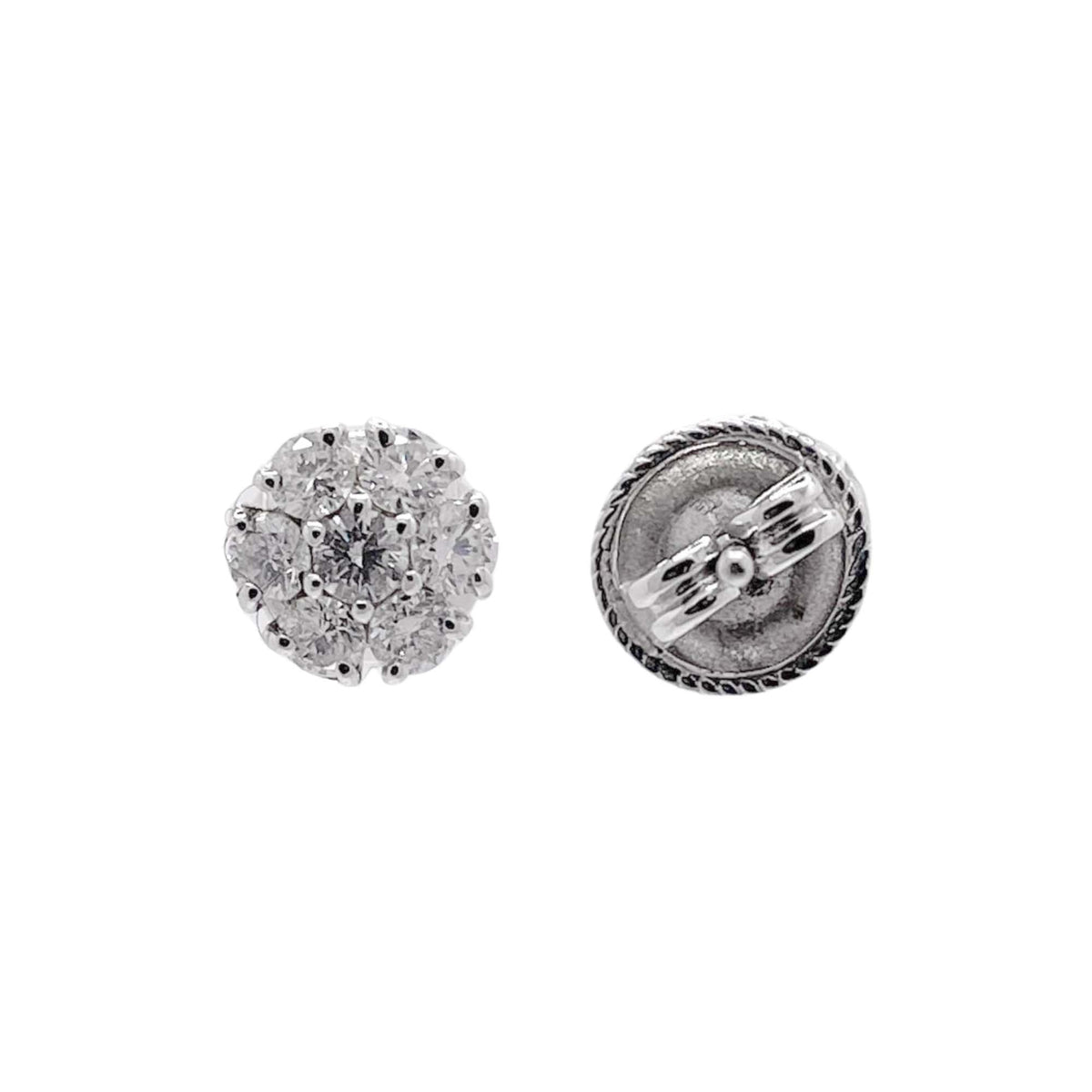 Jay Feder 14k White Gold Diamond Cluster Stud Earrings