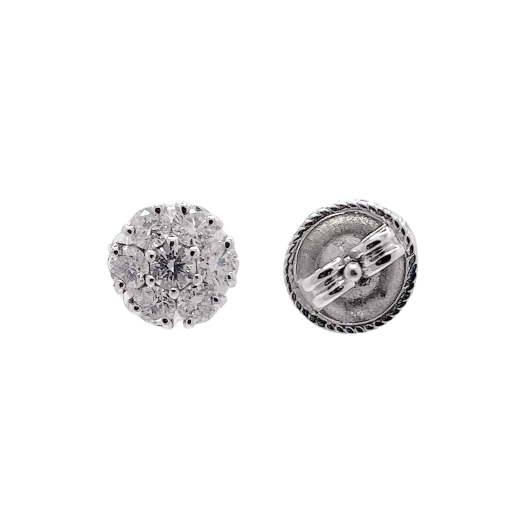 Jay Feder 14k White Gold Diamond Cluster Stud Earrings