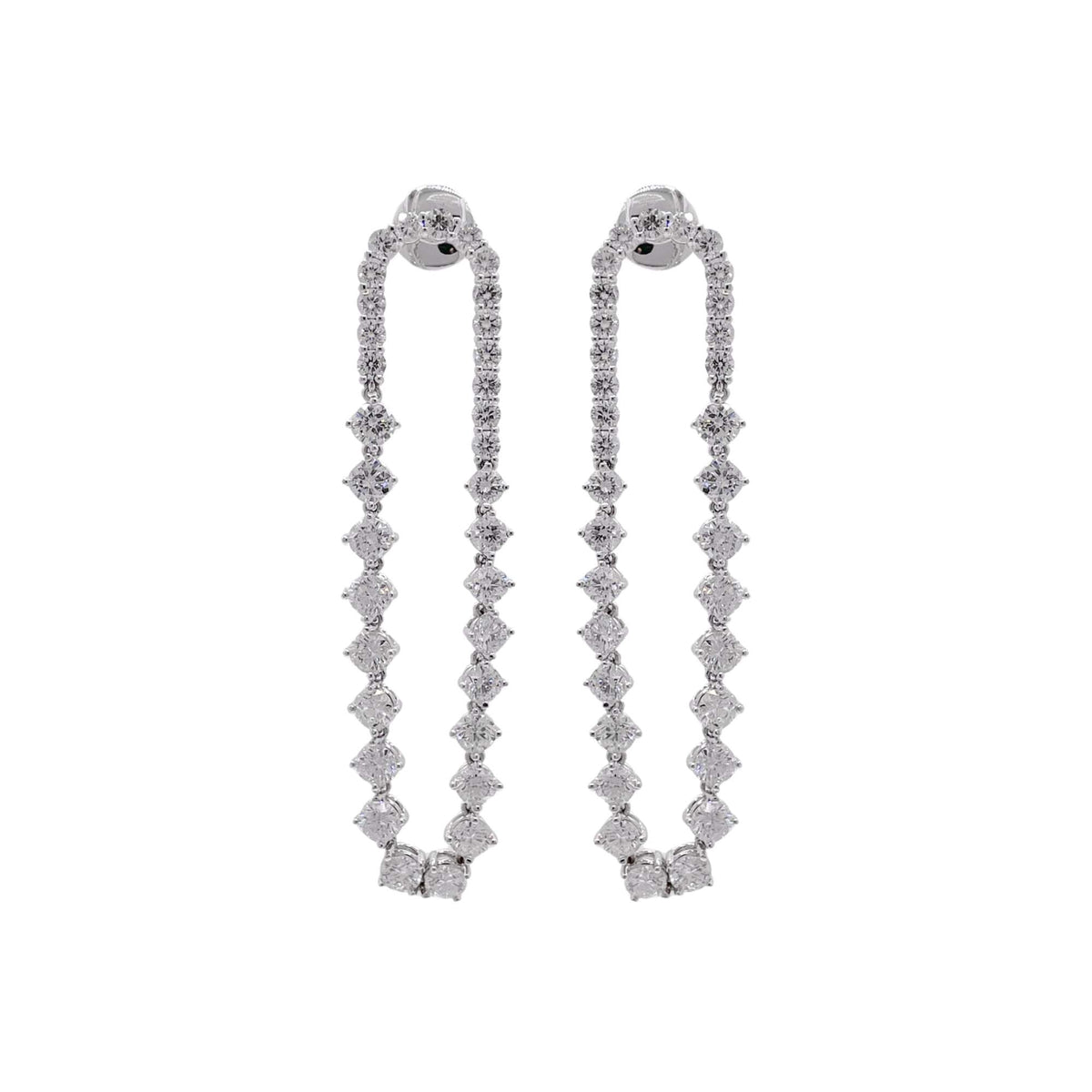 Jay Feder 18k White Gold Diamond Drop Dangle Earrings