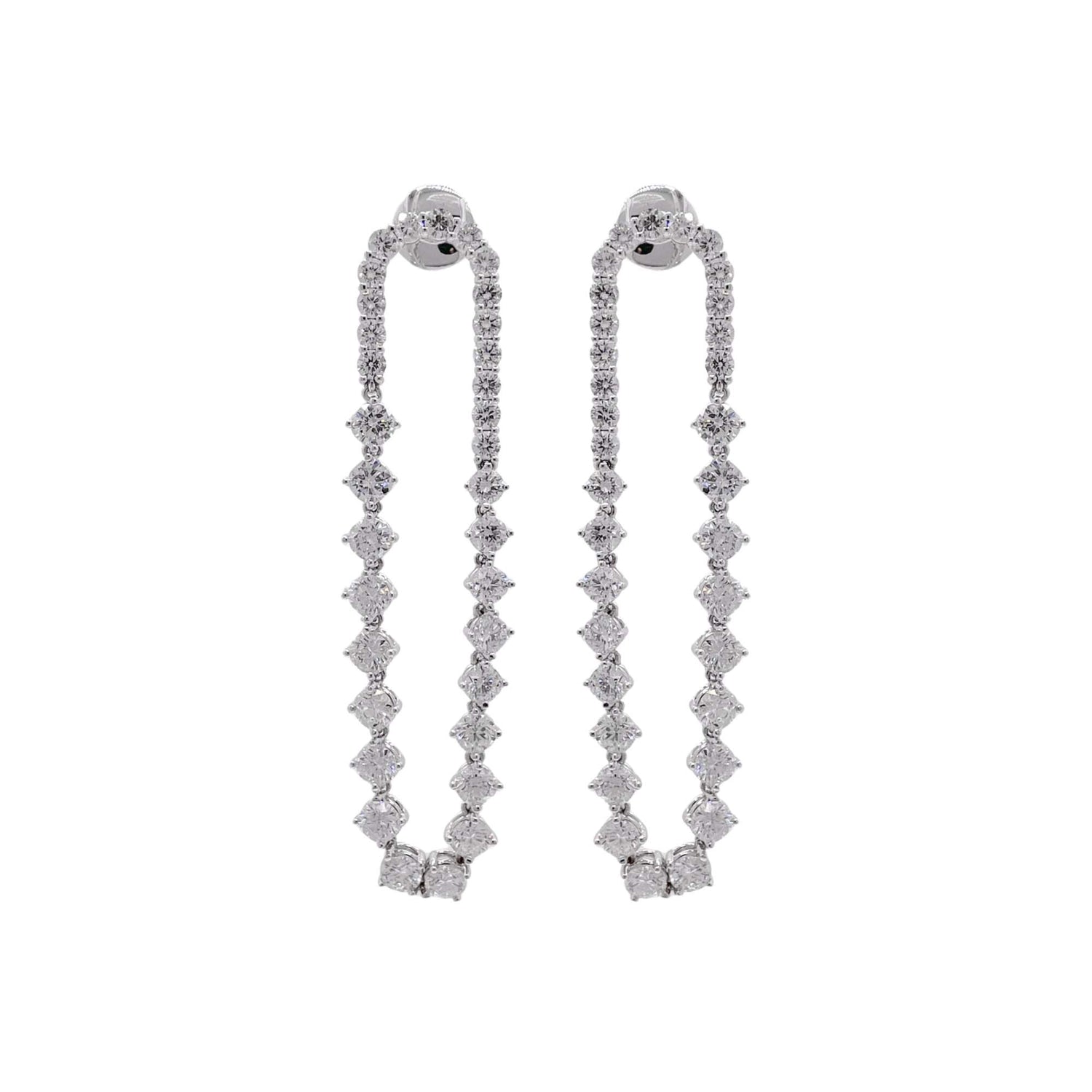 Jay Feder 18k White Gold Diamond Drop Dangle Earrings
