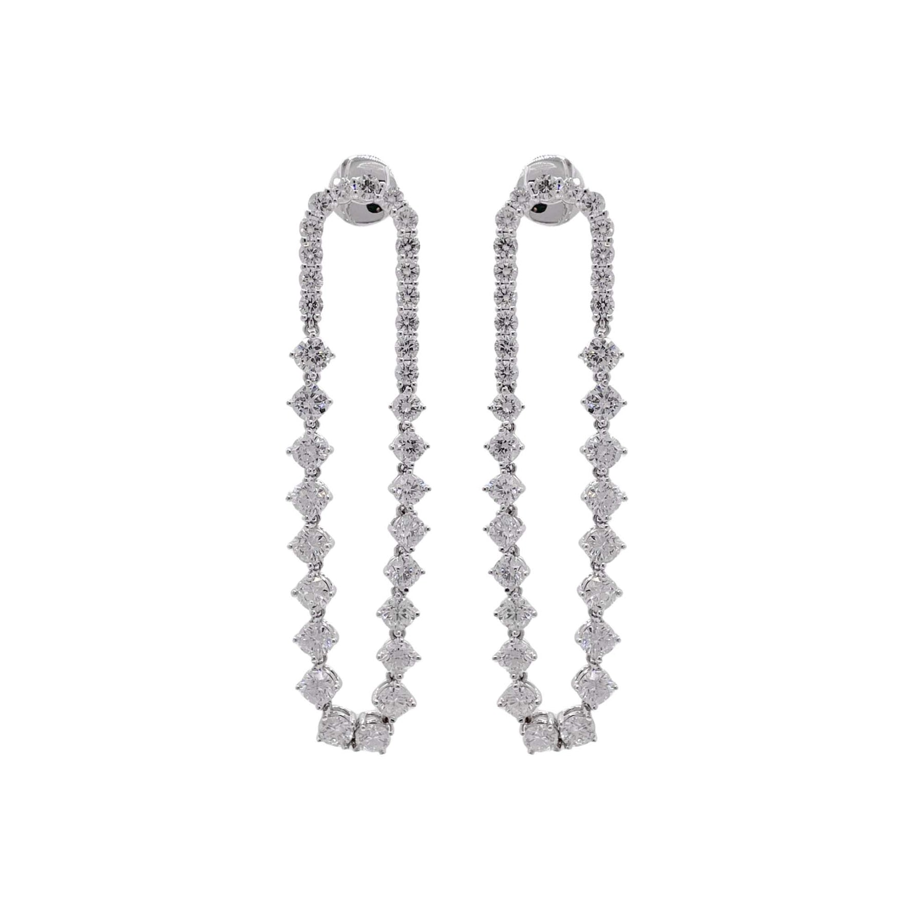 Jay Feder 18k White Gold Diamond Drop Dangle Earrings