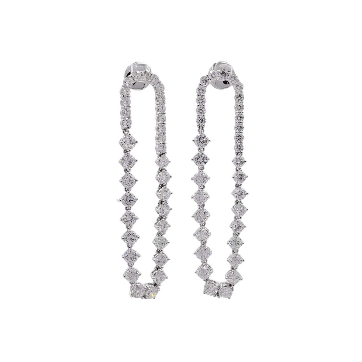Jay Feder 18k White Gold Diamond Drop Dangle Earrings