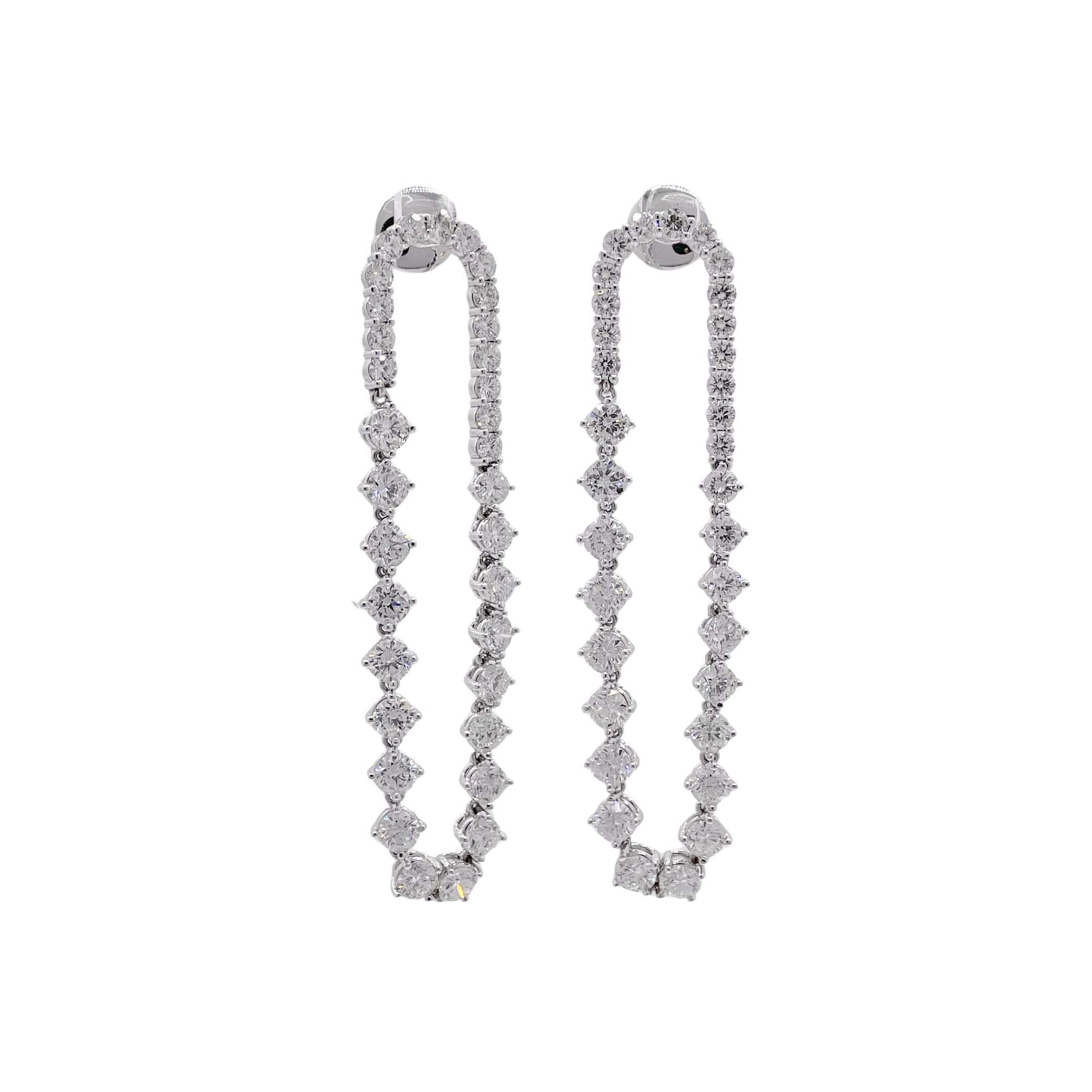 Jay Feder 18k White Gold Diamond Drop Dangle Earrings