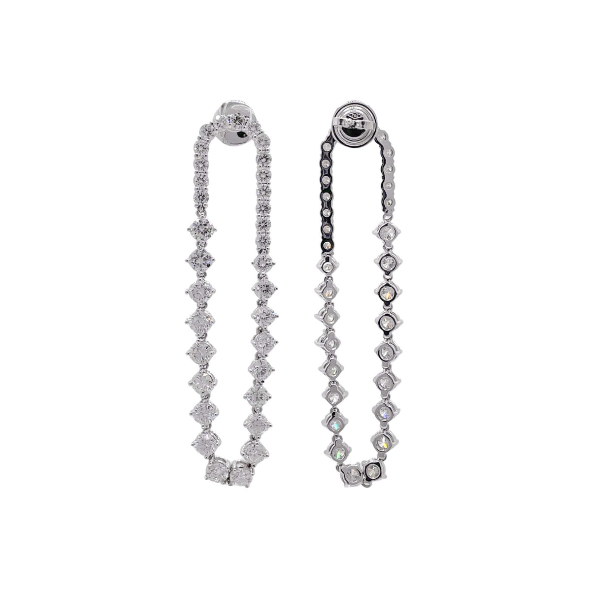 Jay Feder 18k White Gold Diamond Drop Dangle Earrings