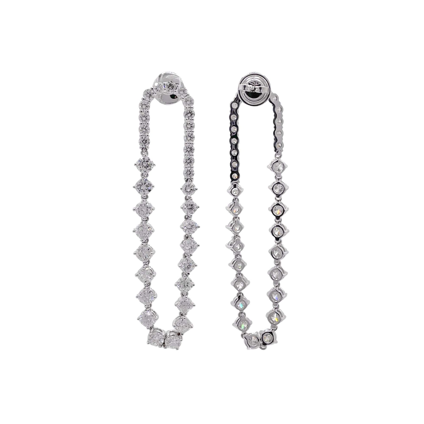 Jay Feder 18k White Gold Diamond Drop Dangle Earrings