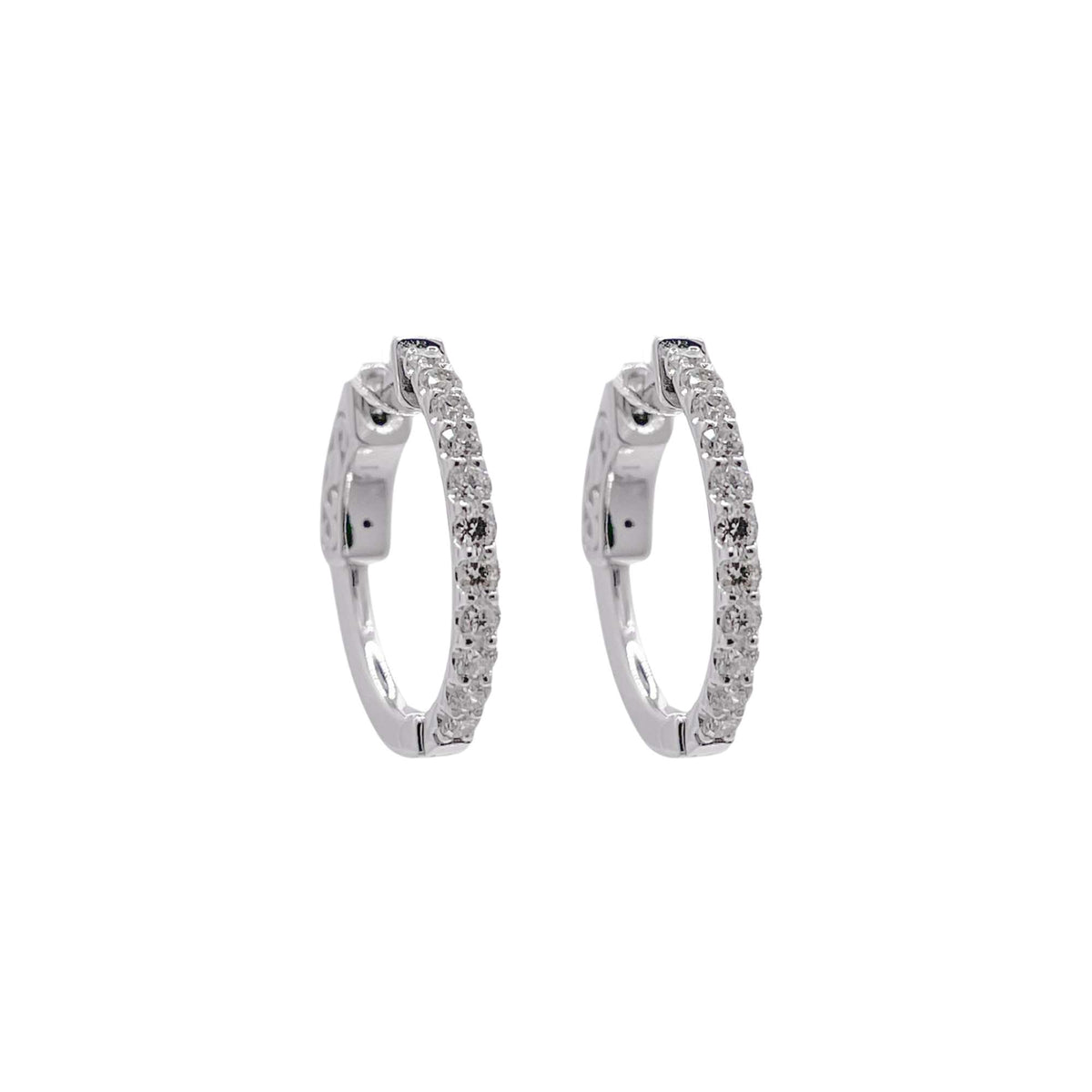 Jay Feder 14k White Gold Diamond Huggie Earrings