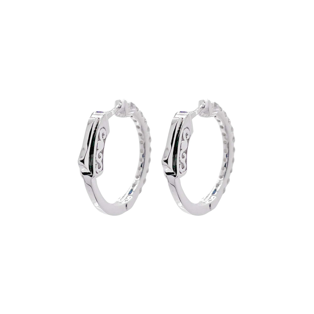 Jay Feder 14k White Gold Diamond Huggie Earrings