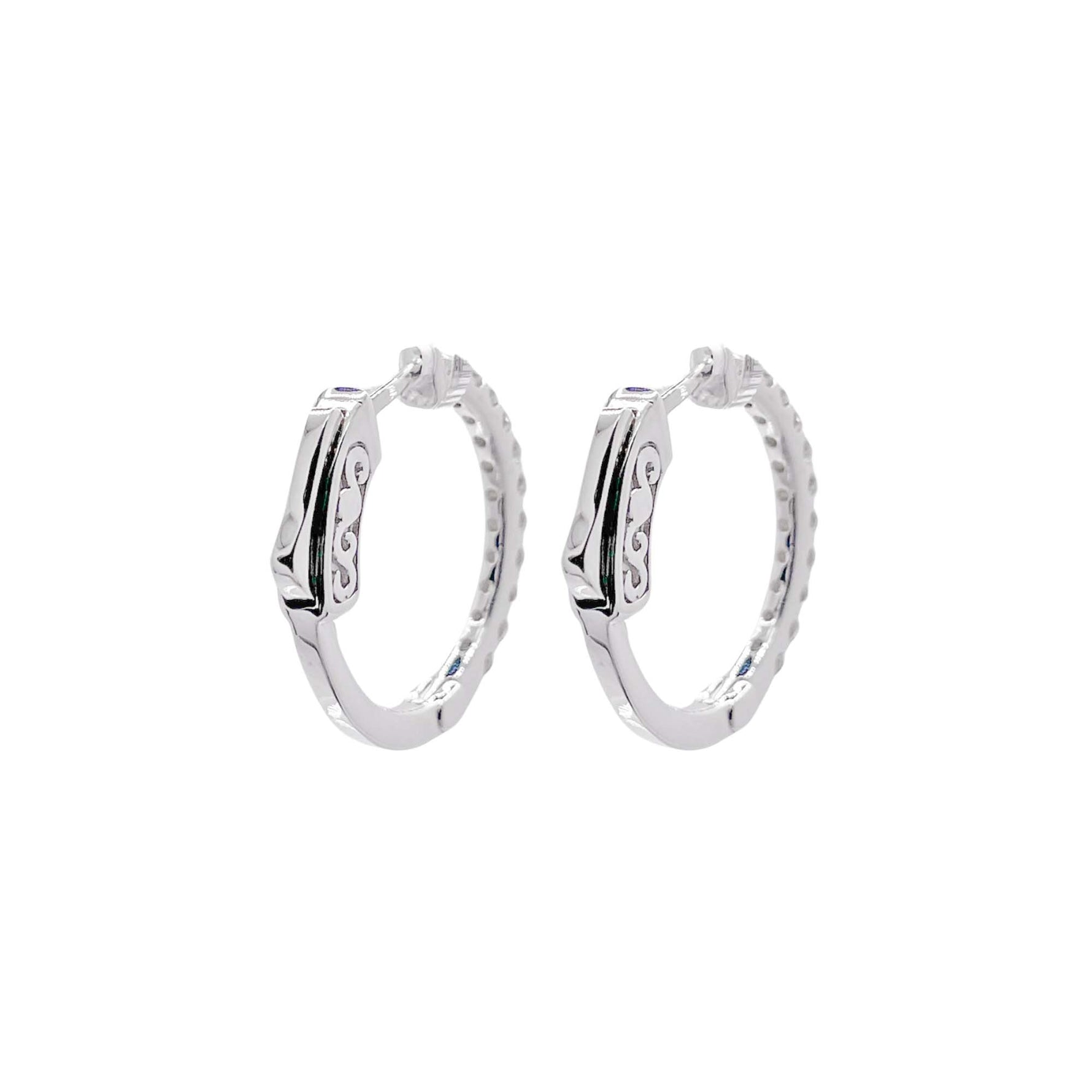 Jay Feder 14k White Gold Diamond Huggie Earrings