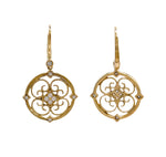 Jay Feder 14k Yellow Gold Diamond Filigree Drop Dangle Earrings