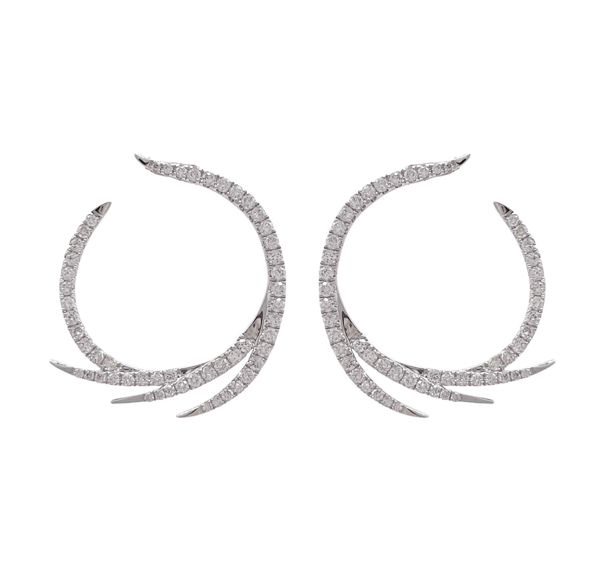 DOVES 18k White Gold Diamond Deco Earrings