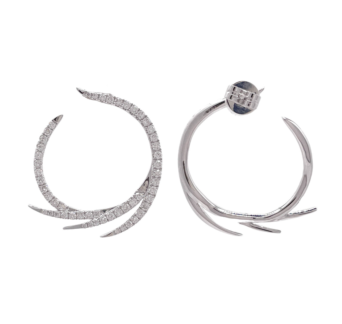 DOVES 18k White Gold Diamond Deco Earrings