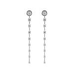 Jay Feder 18k White Gold Diamond Line Drop Earrings
