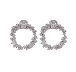 JAY FEDER 18K WHITE GOLD DIAMOND EARRINGS