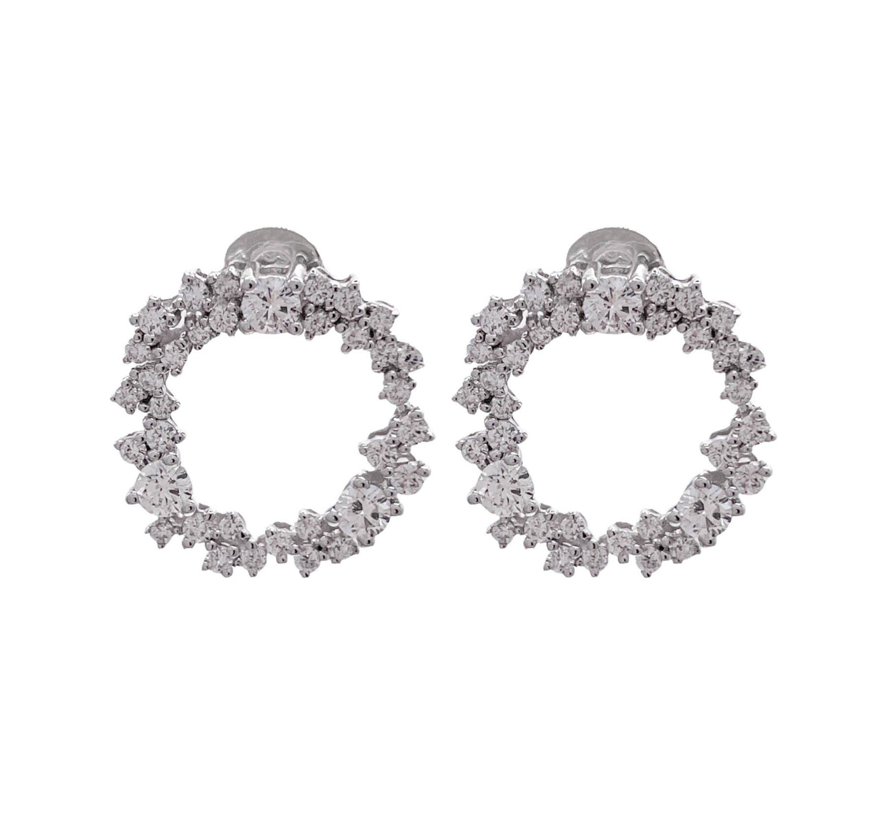 JAY FEDER 18K WHITE GOLD DIAMOND EARRINGS