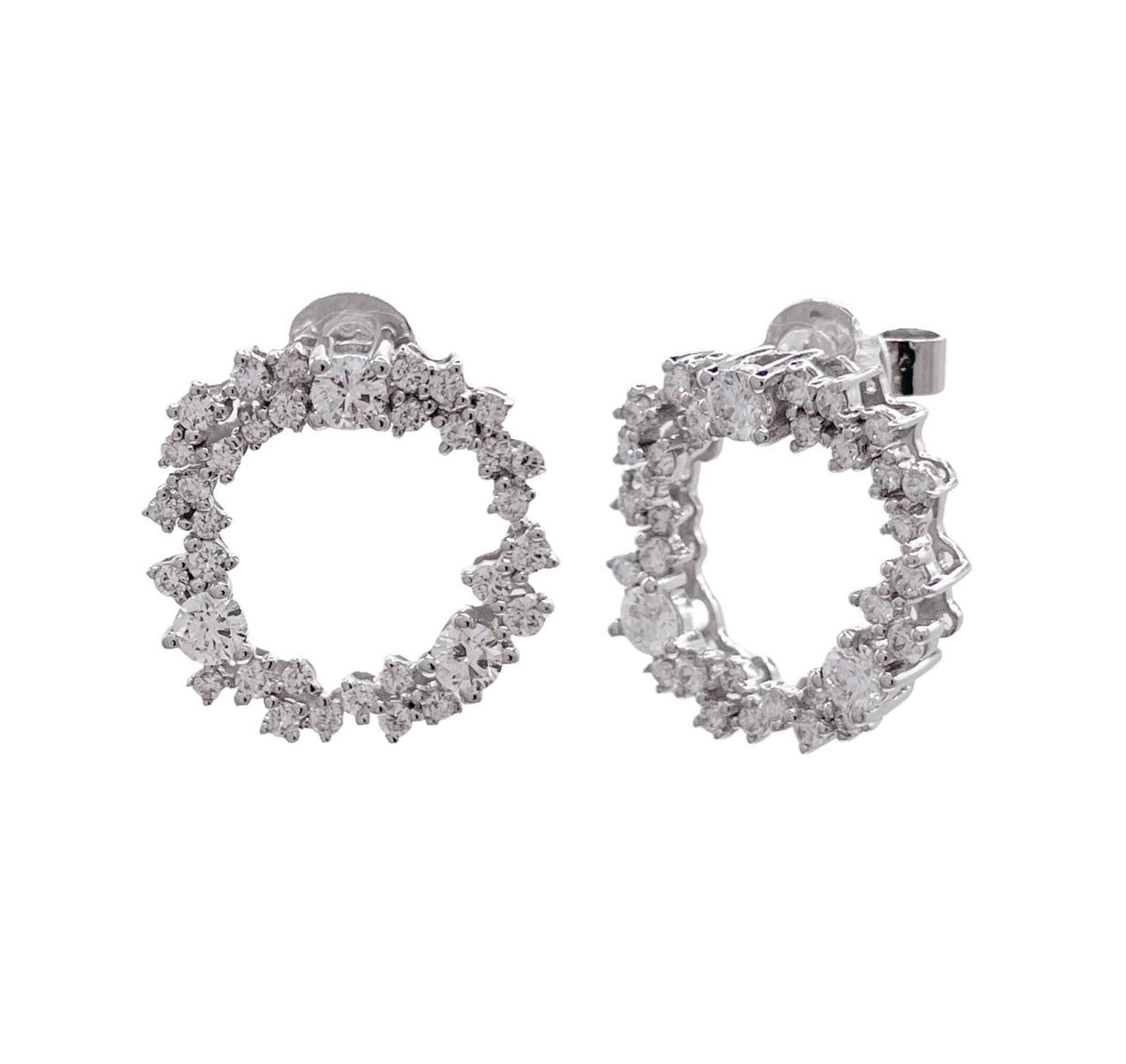 JAY FEDER 18K WHITE GOLD DIAMOND EARRINGS