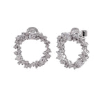 JAY FEDER 18K WHITE GOLD DIAMOND EARRINGS