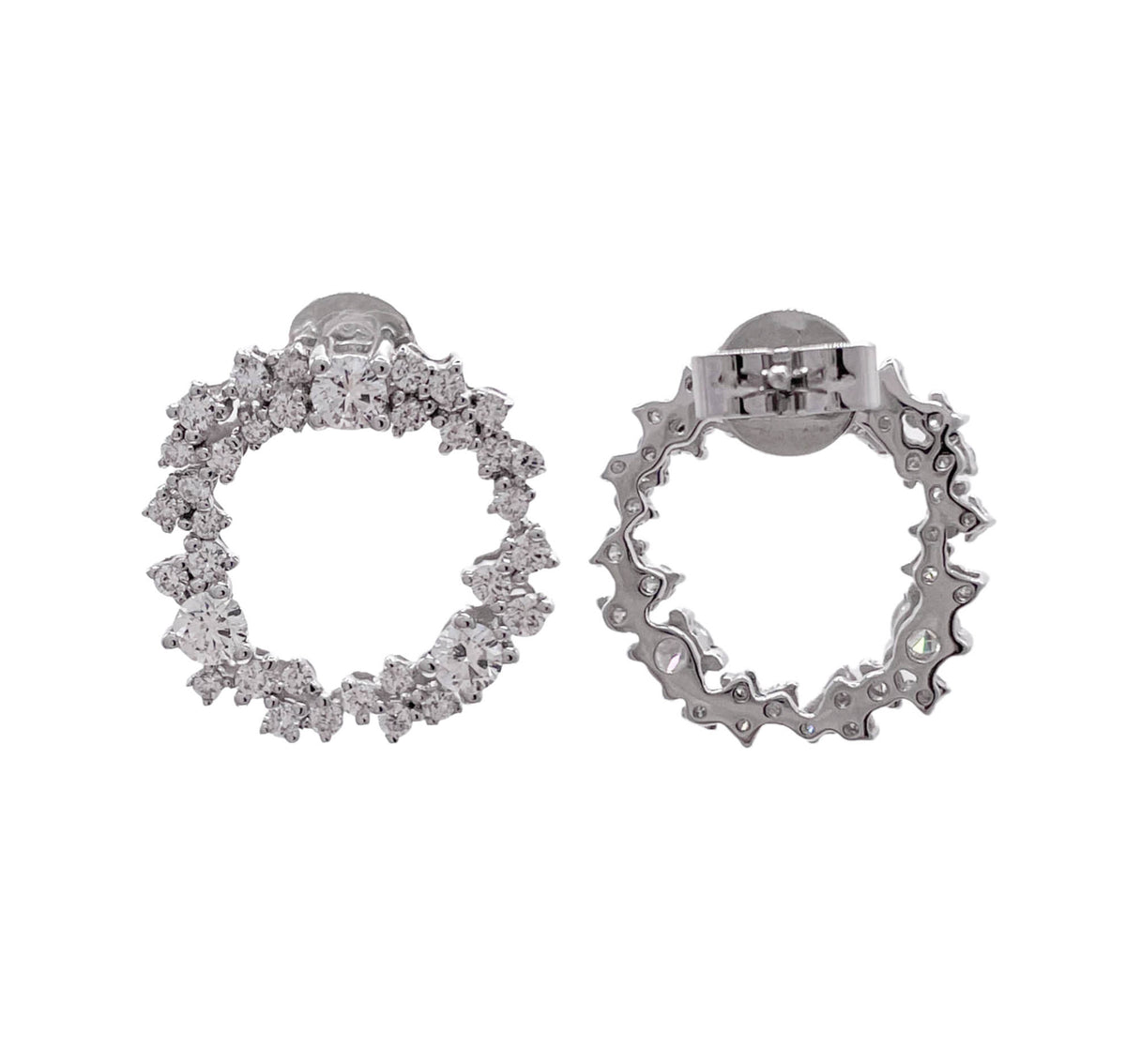 JAY FEDER 18K WHITE GOLD DIAMOND EARRINGS